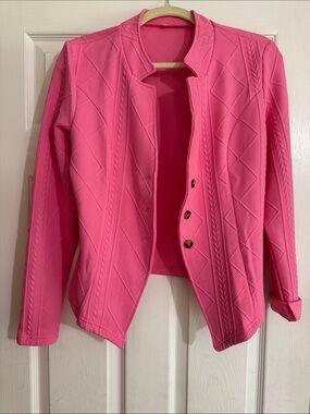 Women's Pink Quilted Open-Front Jacket